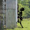 Halloween Garden Metal Stakes Black Skeleton Silhouette Decorative Stakes Outdoor Decor For Yard,Halloween Decorations (Black, L)