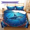 UnderwaterWorld Pattern Bedding Quilt Set Quilt Cover Pillowcase Home Decoration Birthday Gift (1 * Duvet Cover + 2 * Pillowcase, Without Core)