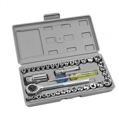 40pcs Heavy Duty Socket Wrench Set Hand Tools Kit Car Accessories Vehicle Repair Tool 40pcs