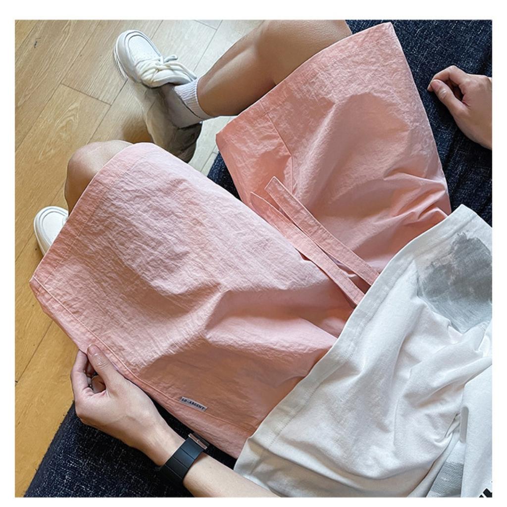 Pantaloncini a Gamba Larga Vita Alta Leggeri ad Asciugatura Rapida - Pantaloncini Estivi Casual Traspiranti con Coulisse in Vita - Design Unisex