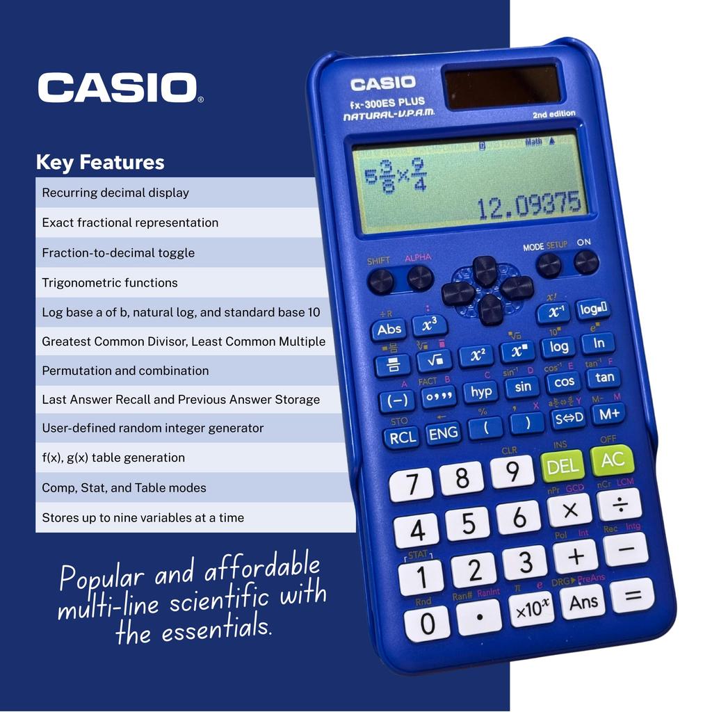 Casio Blue Scientific Calculator fx-300ESPLS2