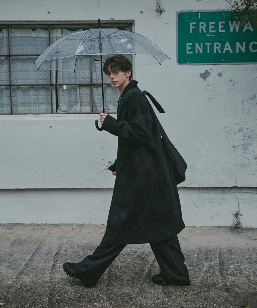 Lad Edition Drop Shoulder Long Wool Coat_Black