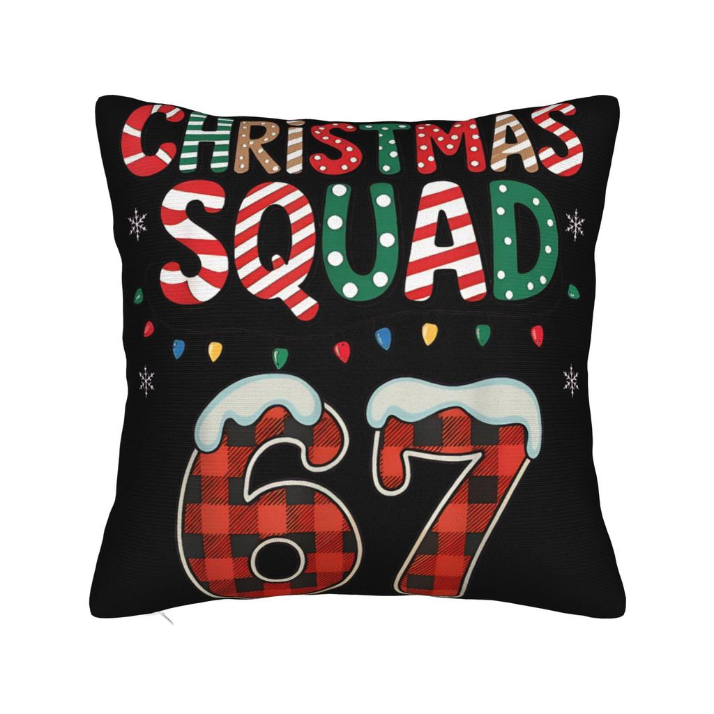 Decorative Pillowcase 67 Six Seven Christmas Bruh Funny Italian Brainrot Meme Product Pillow Case Cover Zippered Multi-Size