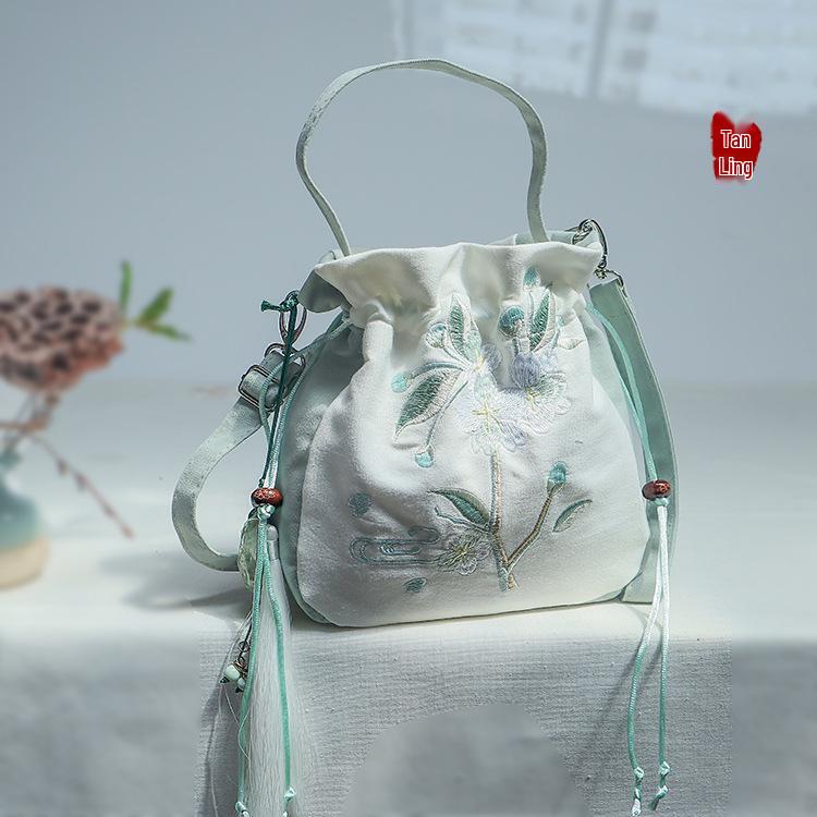 Chinese Hanfu Style Crossbody Drawstring Small Bag