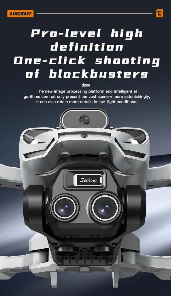8K HD Mini Foldable Drone: Long Battery Life, Brushless Quadcopter & Large Screen Remote