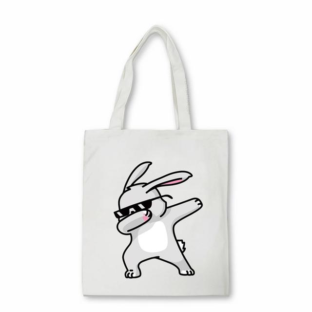 Dabbing Unicorn Panda anime Nákupní taška Dospívající studenti opakovaně použitelná plátěná taška taška na kabelku Dámská taška přes rameno Bolsas