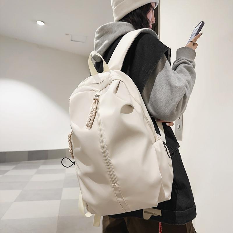 Mochila masculina de cor sólida ao ar livre mochila de viagem de grande capacidade à prova d'água bolsa de computador bolsa escolar de estudante