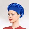 Solid color wide edge high elastic adult nightcap men's and women's fashion hair care beauty shower cap satin