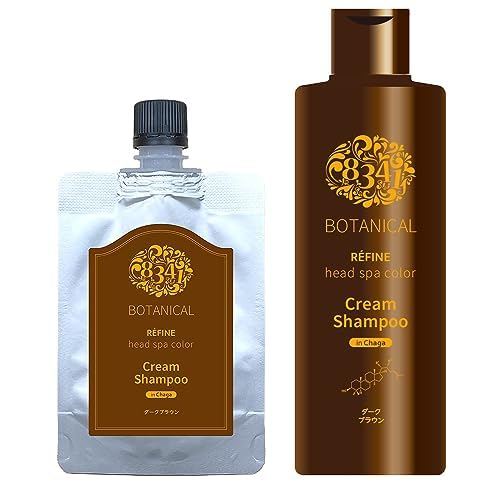 

серый Refine Head Spa Color Cream Shampoo 220 мл 80 мл Set Whole Dye Ladies [Для волос] + (Темно коричневый)