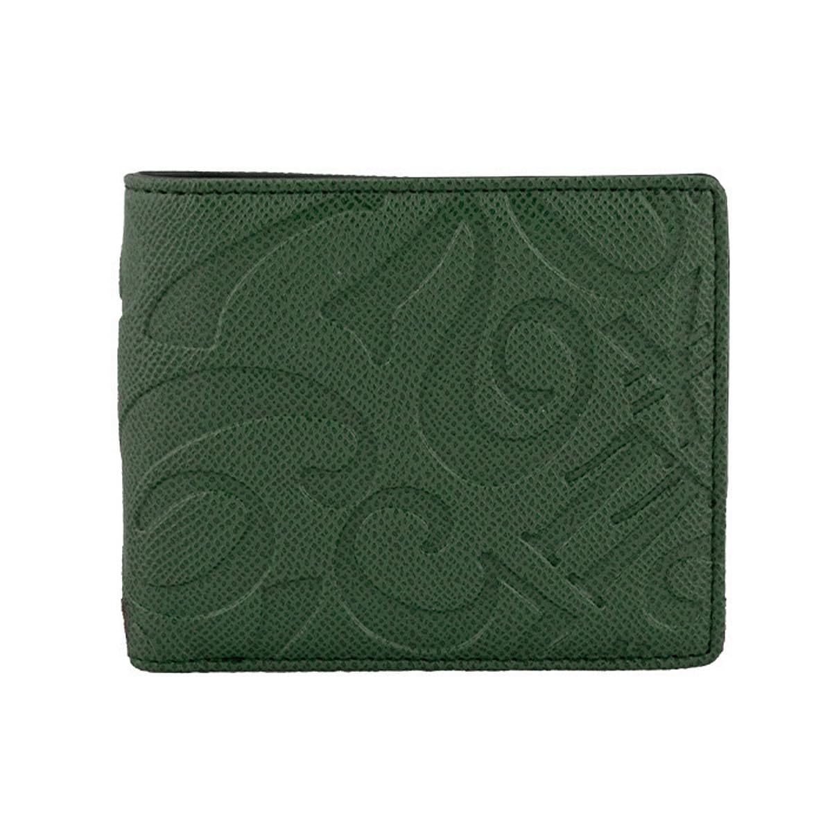 

[Frank Miura] Bi-fold Wallet, Folding Wallet, Men s & Women s, Big Money Holder, Simple & Stylish (Embossed Green)