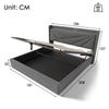 (=821415AAG)Upholstered Double Bed, Storage Box with USB Type C Charging Headboard, Linen Frame, Youth 180x200 with Slatted Frame (without Mattress)