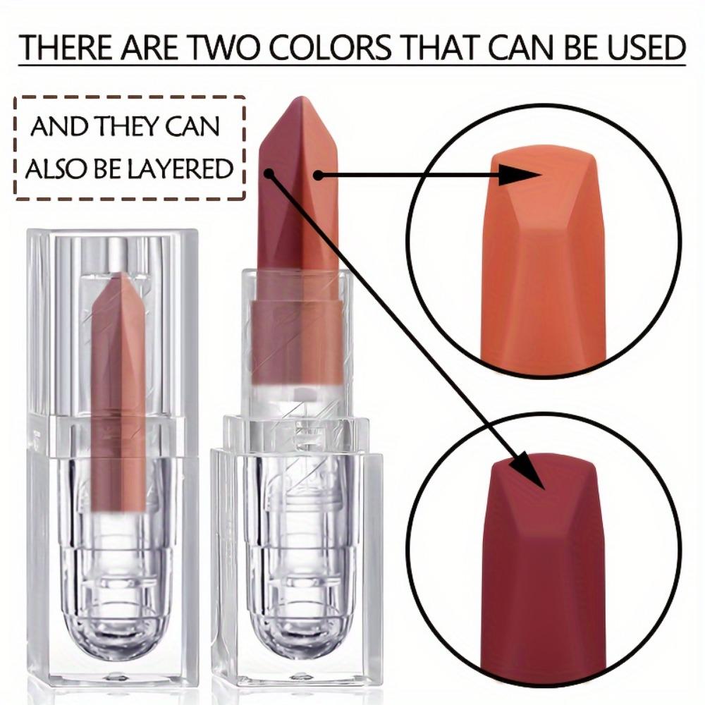 Two-toned Lipstick with a Soft Matte Finish, Long-Lasting and Non-Transferable