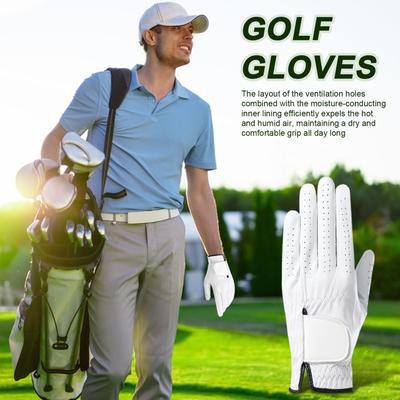 Golfhandschuhe für Herren, atmungsaktiv, Linkshänder, gepolstert, ergonomisch, Komfortgriff, auch für Damen, zum Reiten, Motorradfahren und Tennis geeignet