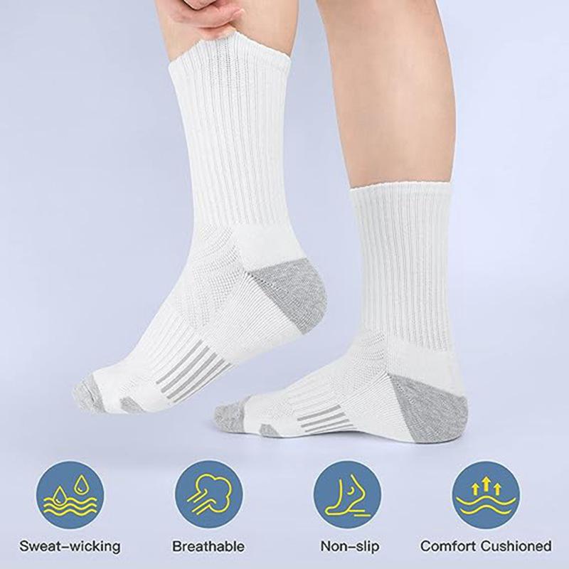 Herren Sportliche Baumwollsocken in Wadenlänge - Schwarz, Weiß, Grau