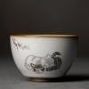 Large Ru Kiln Teacup Travel Personal Meditation Cup Handmade Ceramic Tea Bowl Pu'er Master Cup Household Tea Set Accessories