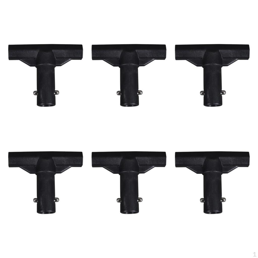 6x Trampoline Sikkerhetsnett Stolpe Endestykker Rørdeksler Erstatning Hurtigkobling T-formet