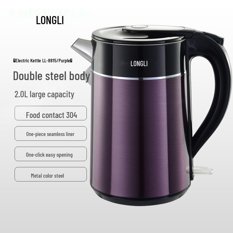 

Longli 8815 2.0L Electric Kettle, 304 Stainless Steel, Auto Power-Off.