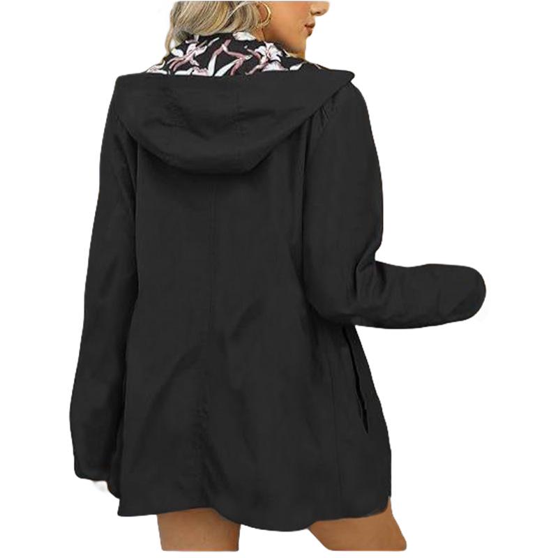 Giacca a Vento da Donna Reversibile Autunno 2024 con Stampa e Zip - Giacca Moda Coreana Giapponese