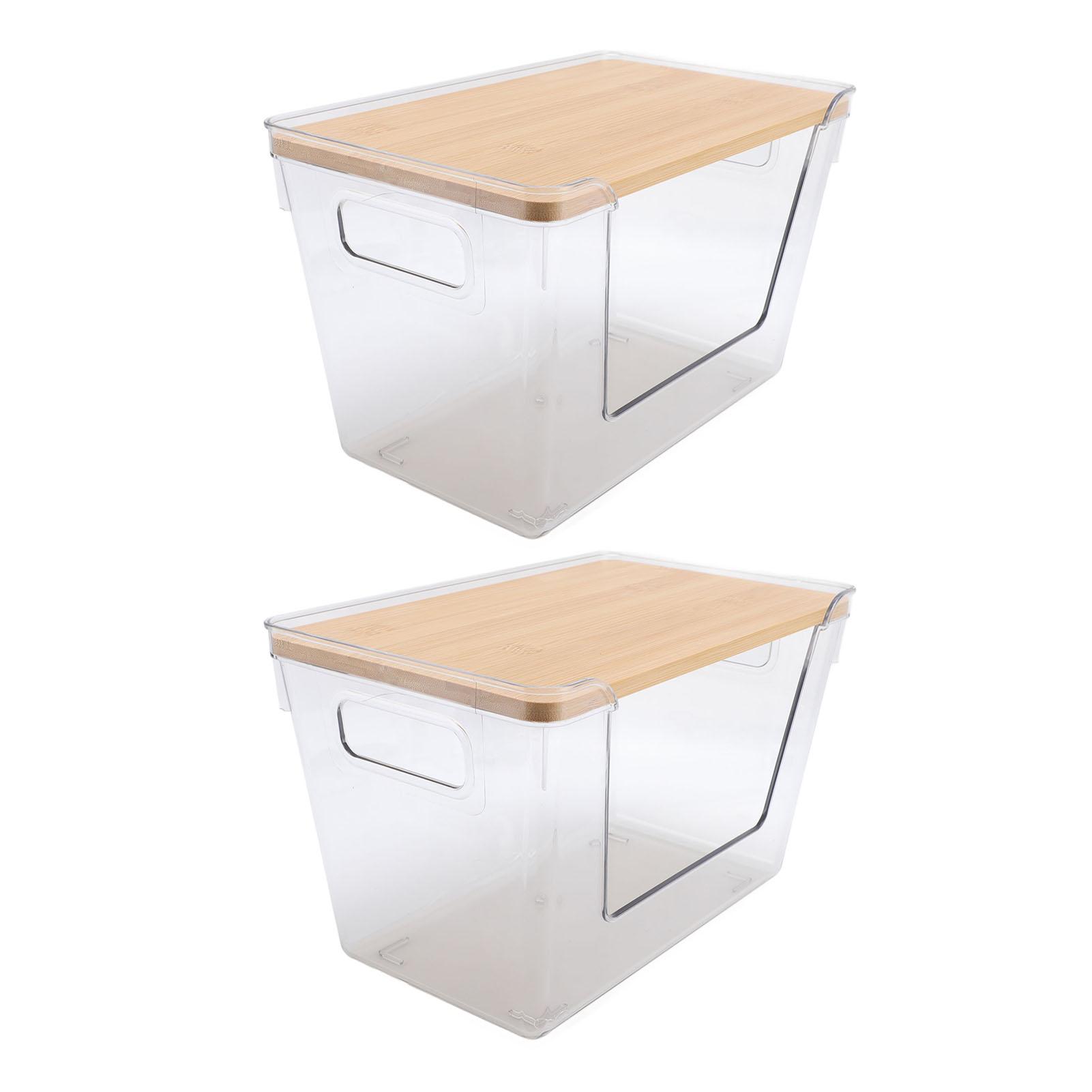 

2 шт. Органайзер для кладовой, многофункциональный контейнер для хранения, прозрачный шкаф для хранения продуктов, органайзер