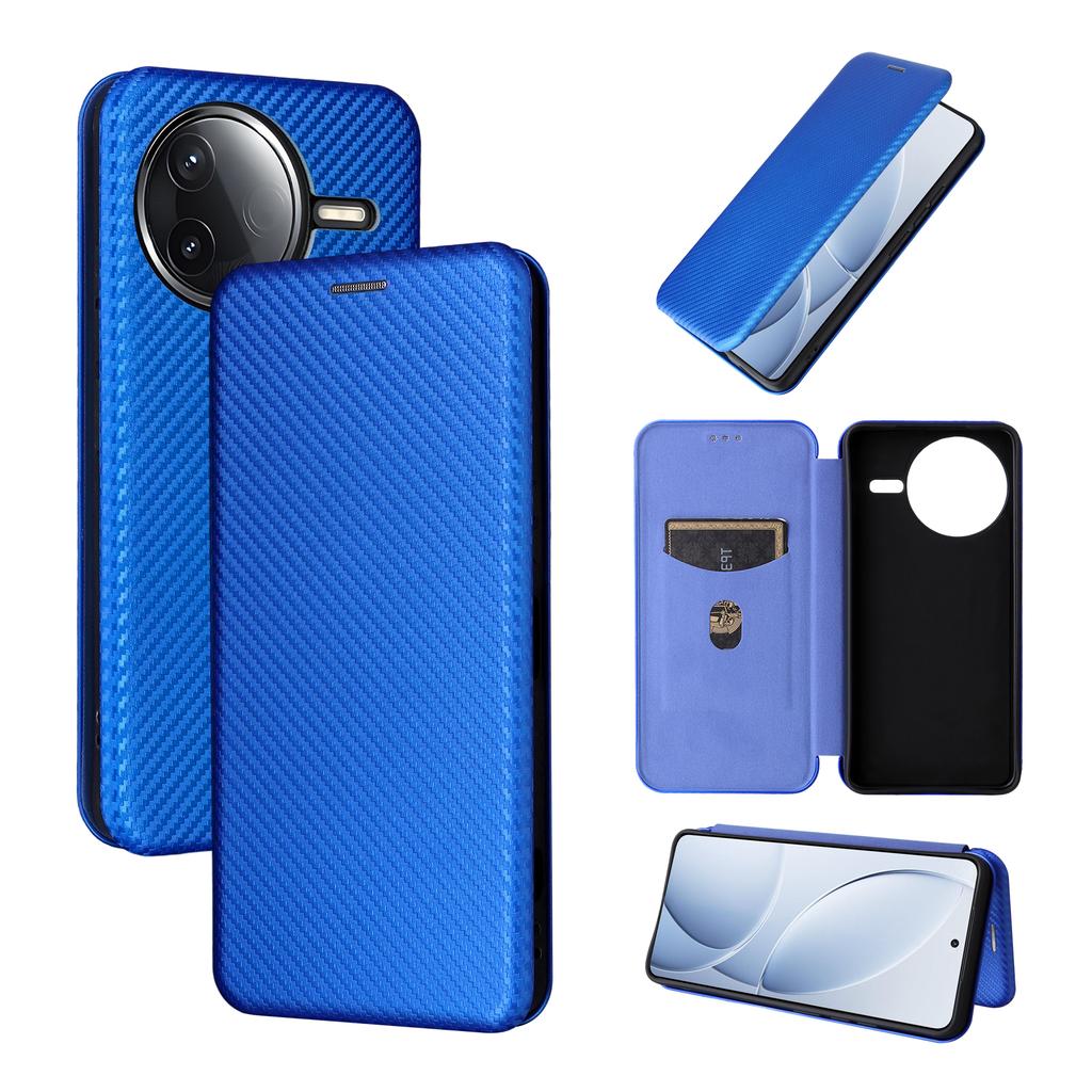 Pouzdro na telefon pro Xiaomi Poco F7 Pro 5G/F7 Ultra 5G/Redmi K80 5G/K80 Pro 5G Textura karbonových vláken Nárazuvzdorný PU kožený kryt