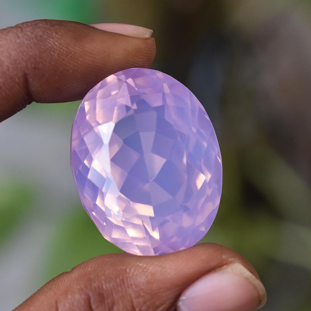 Lab-Created Pink Opal Loose Gemstone 108ct Big Oval Shape October Birthstone for Gem Collections
