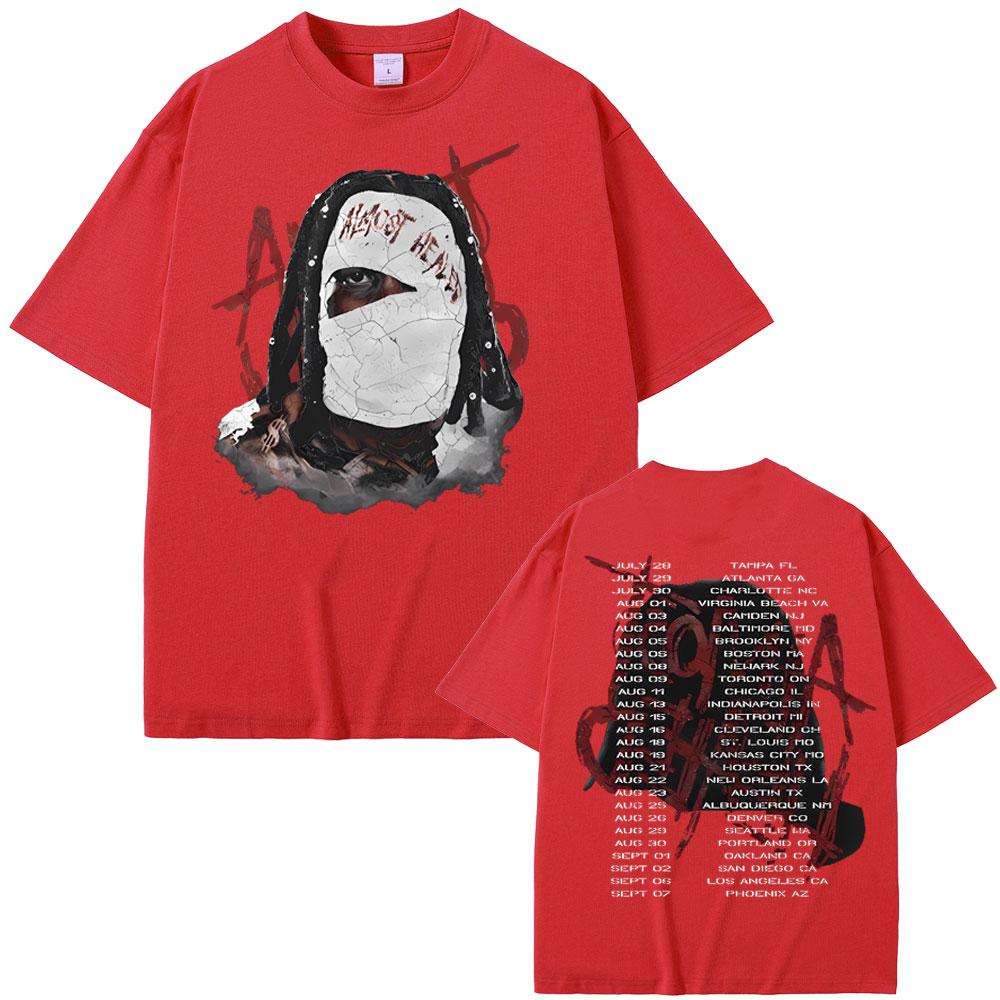 Rapparen Lil Durk Healing Tour T-shirt Herr Dam Hip Hop Mode Vintage Oversized T-shirt Herr Casual 100% Bomull Kortärmad
