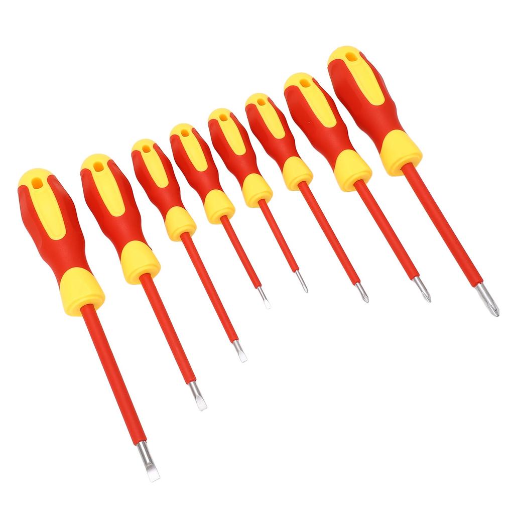 8 Piece 500V Insulated Screwdriver Set with Magnetic Tip Cross Slot Screwdriver Assortment Kit for Electrical Repair