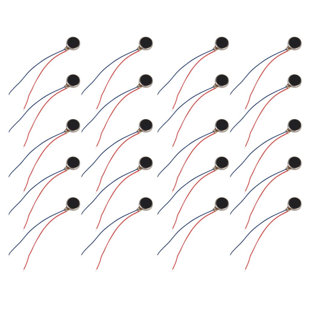 20 Stück Vibrationsmotoren Mini Winzig 2 Drähte Flacher Münzknopf Typ Vibrationsmotor für Mobilzelle