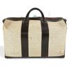 Hermes Vintage Bags Travel Bag Duffle Bag Leather/Canvas Beige/Dark Brown