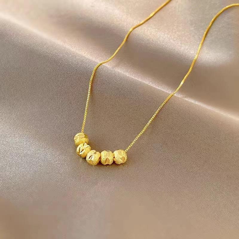 

Lucky Bead Necklace Women S Light Luxury Premium Sense Versatile Clavicle Chain