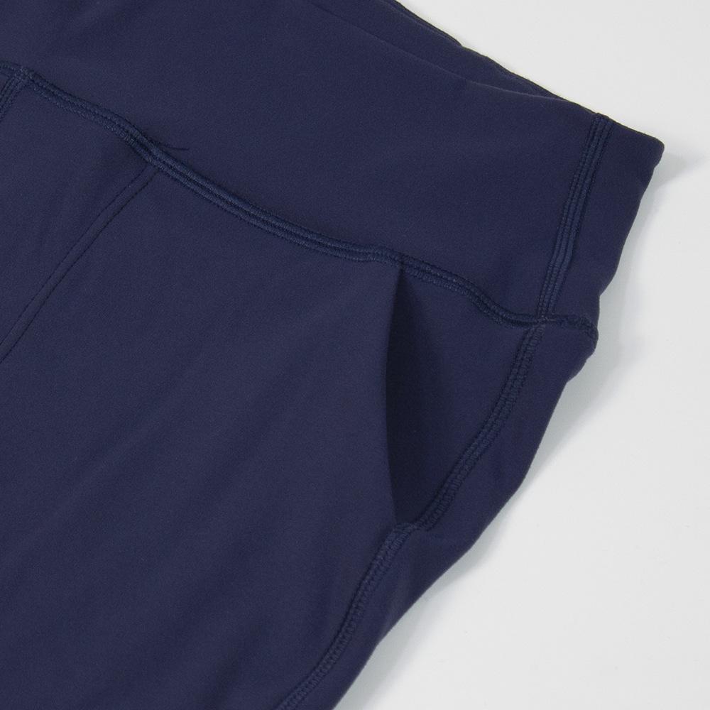Lulu High-Waist Nylon Yoga Capri Pants with Outer Pocket