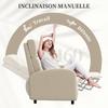 Reclining Armchair, Up To 160 Degrees, Integrated Footrest, Max Load 120 Kg, Cream