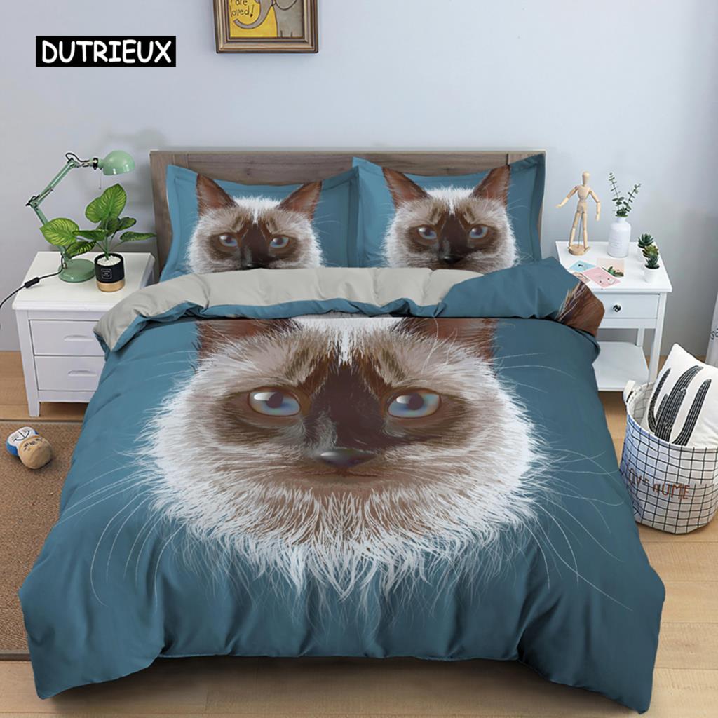 Canadian Sphynx Cat Duvet Cover King Queen Lovely Pet Kitty Bedding Set Kids Teens Adults Cute Animal Soft Polyester Quilt Cover