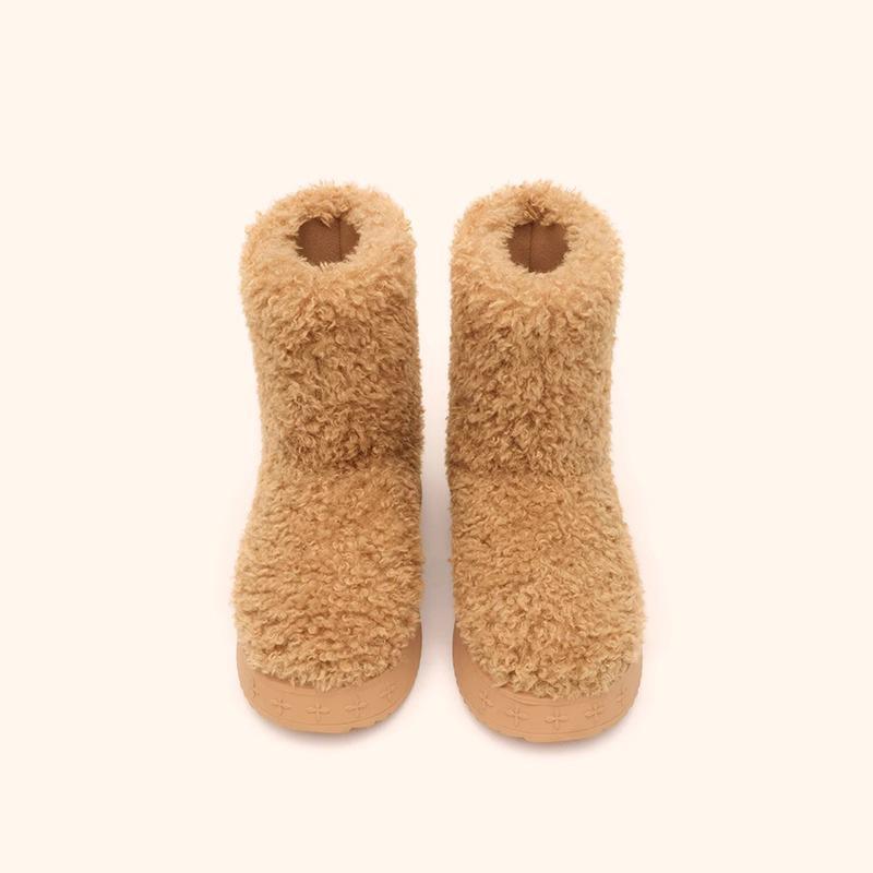 

[Spot] Wuli fluffy short boots plush fur low boots snow boots winter new thickened warm boots 35