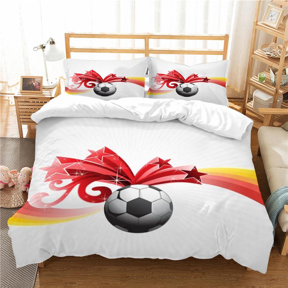 Completo Lenzuola Moda Pittura Calcio Set Letto Casa Nuovi Freschi Copripiumini Biancheria da Letto Casa Copripiumino Alta Qualità