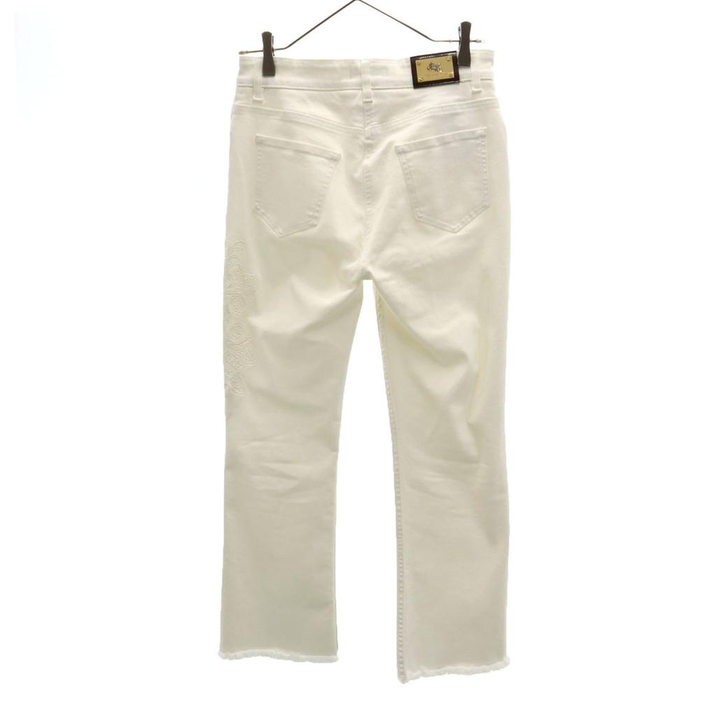ETRO made in Italy Pants W28 White Stretch Fringe Women Used