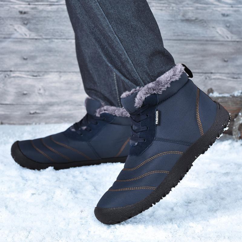 Winter Übergröße Herren Mid-Top Warme Schneestiefel Verdickt und Gepolstert Lässige Herrenschuhe