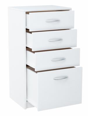 Chest Of Drawers, Cabinet, 45Cm, 4S, White, 4 Drawers, Shelf