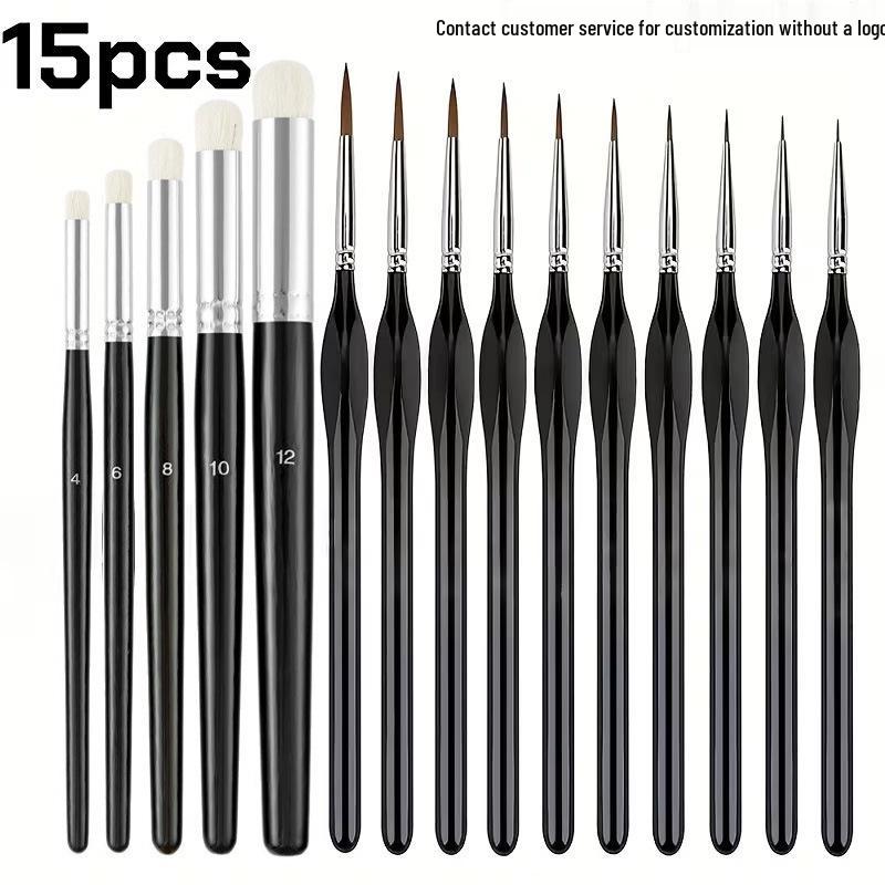 6-Piece Art Brush Set for Acrylic, Oil, Watercolor & Pottery Painting
