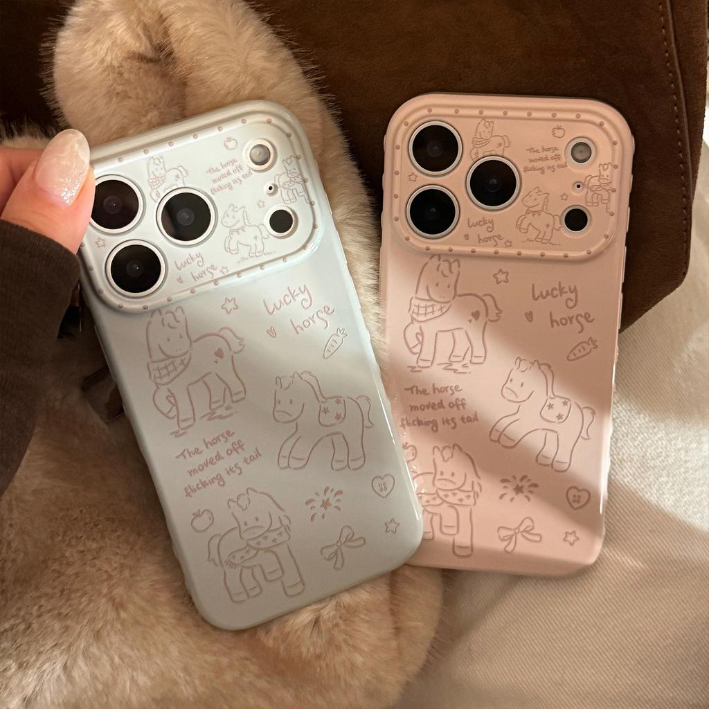 Line Pony is suitable for Apple 17 phone case, iPhone 16 Pro Max, simple New Year 13 soft case 1511