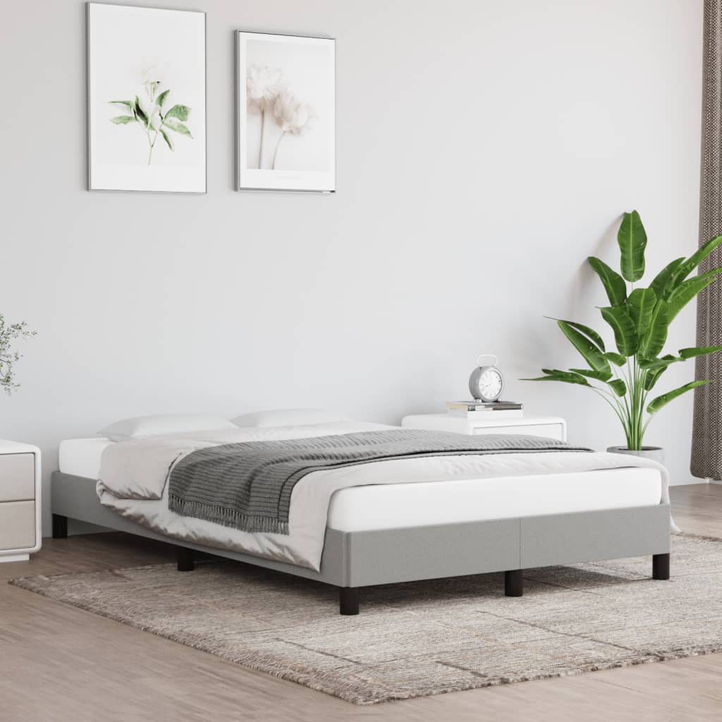 Bed Frame without Mattress Light Grey 120 x 190 cm Fabric