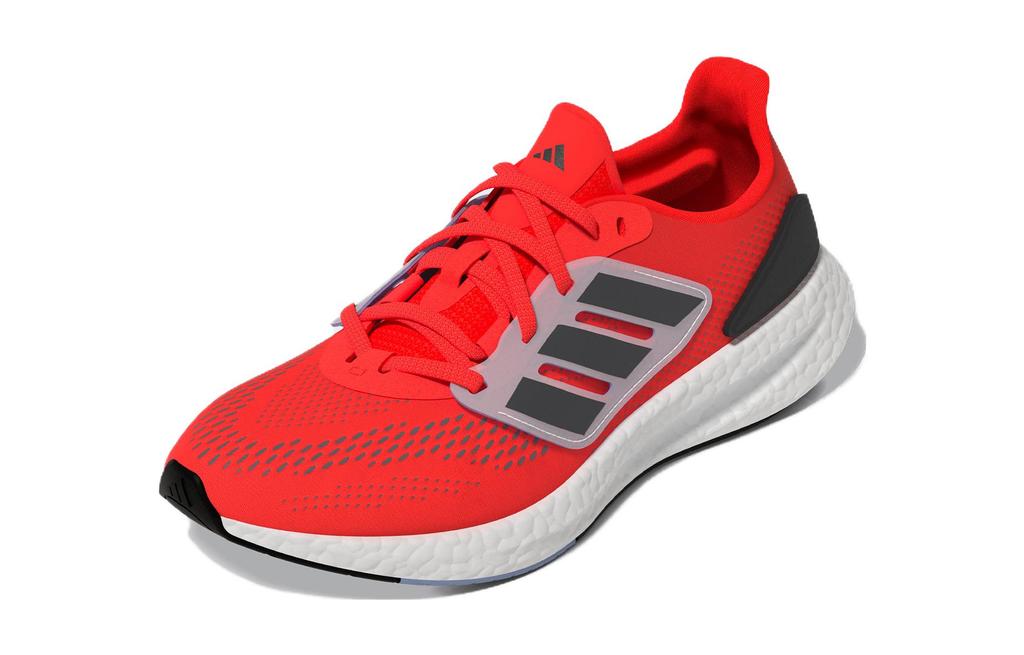adidas Pureboost 22 Breathable Low Top Running Shoes Black Red Teenagers GZ2597