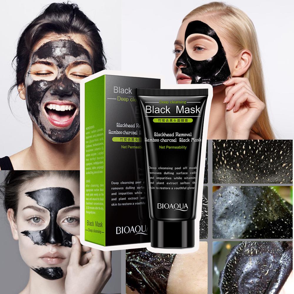 Maschera di fango nero per pulizia profonda 60 g Trattamento anti-punti neri Acne Oil Control Maschera idratante Crema Maschera al carbone per donne