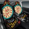 2pcs New Year Celebration Vintage Clock Pattern Car Seat Covers | Comfortable, Easy To Install, Universal Fit For Sedan And SUV