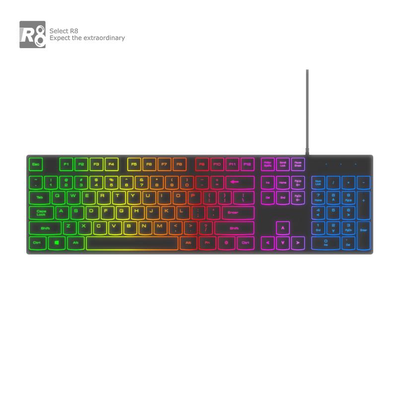 104 Keys Gaming Keyboard Wired Keyboard With RGB LED Back Light Middle Size Keyboard for PC Gamer
