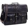 Men's Genuine Vintage Leather Messenger Shoulder Laptop Bag Briefcase Black