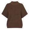 Shop   Women S Mock Neck verSatile Plain Short Sleeve Knit Beige Bom Wkn260045