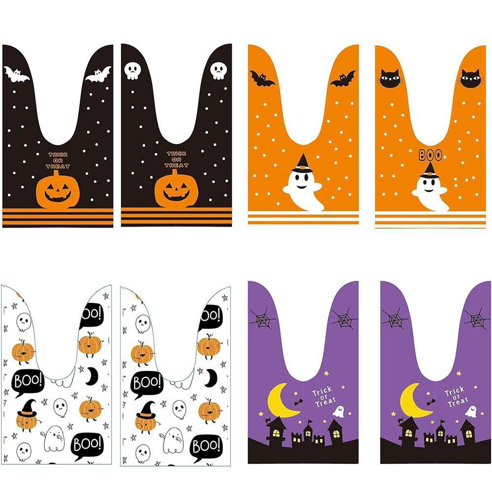 

Colorful Halloween Goodie Bags Cartoon pattern Snacks Bag Halloween Treat Bags Party Supplies