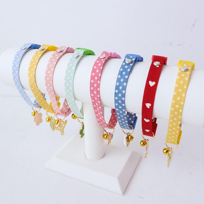 Cartoon Pet Collar Cute Bell Safety Buckle Necklace Cats Dogs Small Pets