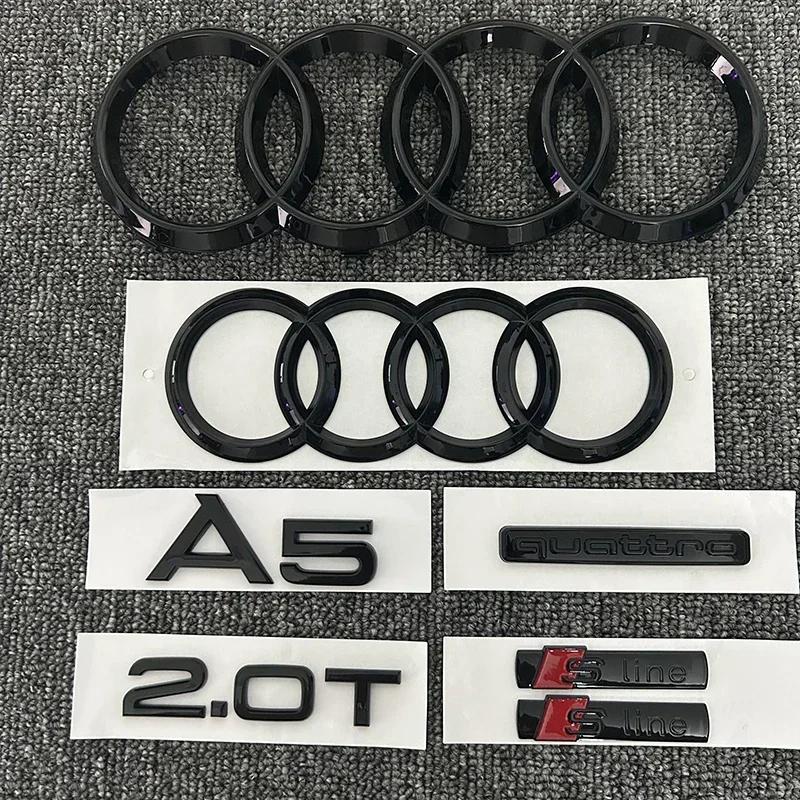 AUDI A5 4Gredzeni Logo ABS Melns